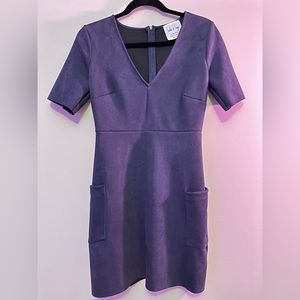 Faux Suede Navy Blue Dress